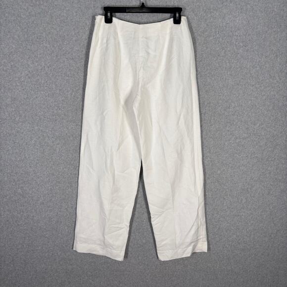 Emma James Linen Pants 10P Baggy Lined Trouser Eyelet Grandma Classic Nautical - Picture 9 of 13